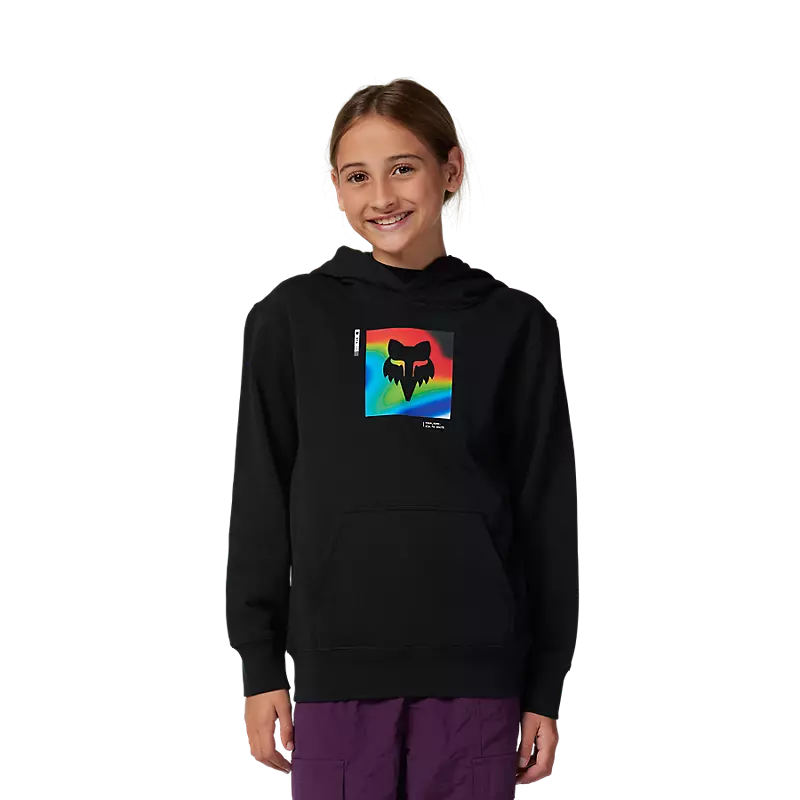 Fox Youth Scans Fleece Pullover Hoodie - Black SS24