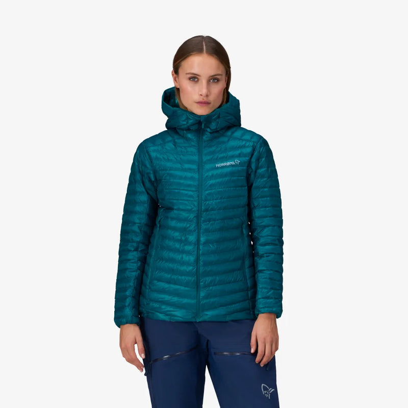 Norrona Women's Trollveggen Superlight Down 800 Hood Jacket - Everglade AW24